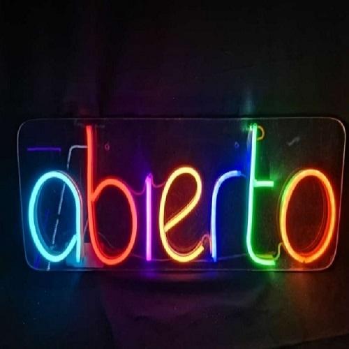 LETRERO TIPO NEON DE COLORES 15X40