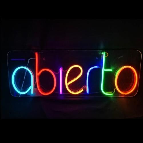 LETRERO LED TIPO NEON DE COLORES 20X50 (ACRILICO)