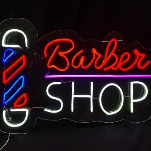 LETRERO NEON LED BARBER SHOP