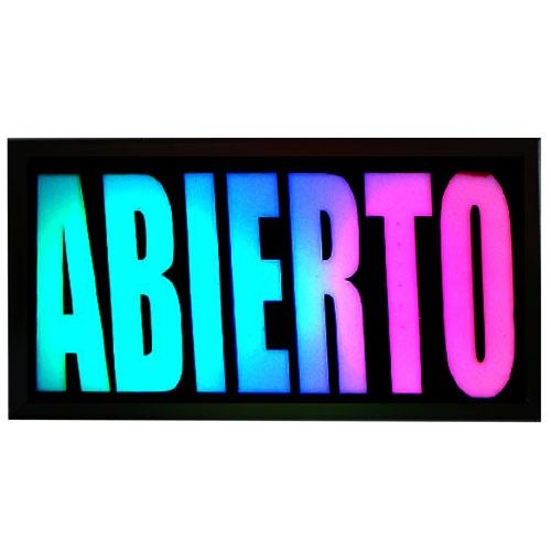 LETRERO LED ACRILICO RGB 20X40CMS SIN BOTON  MULTICOLOR