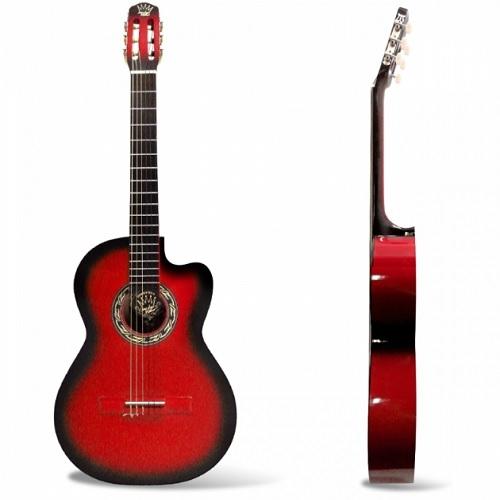 GUITARRA PLATINUM CURVA REDONDA NEGRA AZUL ROJA