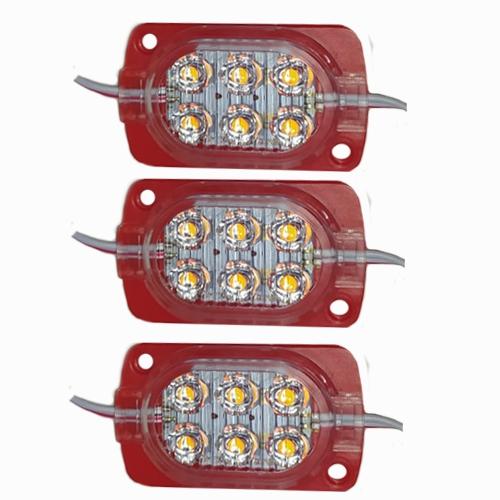 BARRA CHICA OVALADO 6  LEDS ROJO  12V