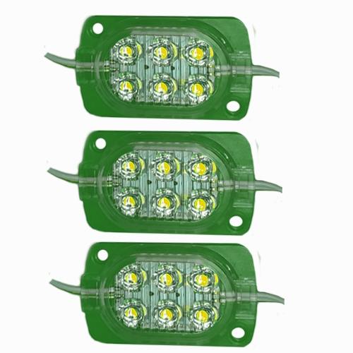 BARRA CHICA OVALADO 6  LEDS VERDE 12V