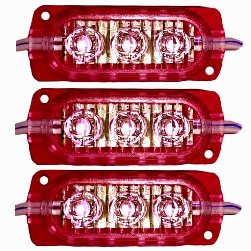 BARRA CHICA 3 LEDS ROJO 12V