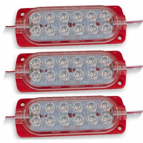 BARRA GRANDE 12 LEDS OVALADO ROJO 12V