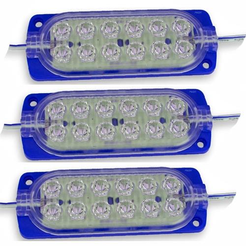 BARRA GRANDE 12 LEDS OVALADO AZUL 12V