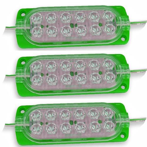 BARRA GRANDE 12 LEDS OVALADO VERDE 12V