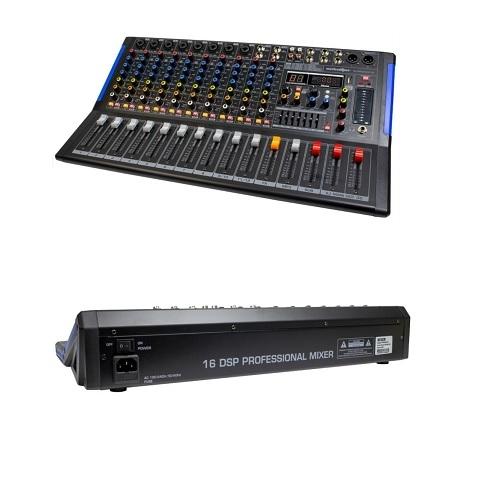 MEZCLADORA 12 CANALES, 8 MONO, 4COMPART+BLUETOOTH+USBmp3/INTERFAZ DIGITAL+BANCO DE 16 EFECTOS DIGITALES+EQ GRAFICO DE 7 BANDAS
