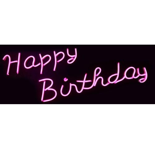 LETRERO NEON LED HAPPY BIRTHDAY (MDF)