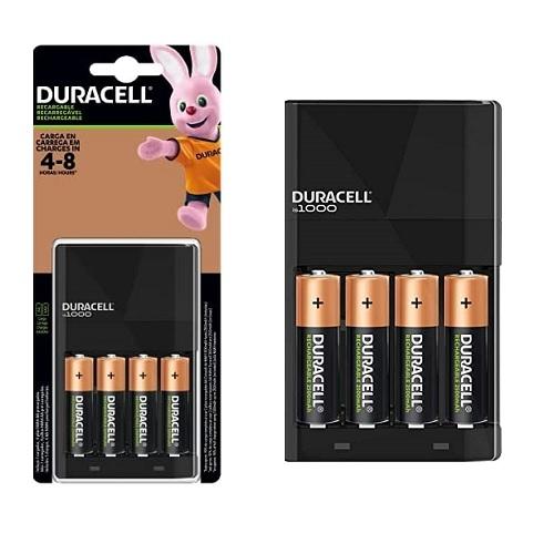 CARGADOR BATERIAS DURACELL CON 4 PILAS AA DE 2500 MA  Y CARGA AAA