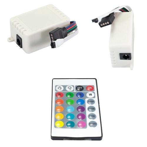 CONTROLADOR TIRA RGB,REMOTO,CAJITA BLANCA